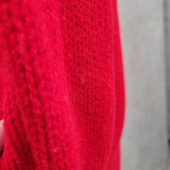 Dana Scott Vintage Red White and Gold Holiday Sweater with Angora Women's Medium - Picture 4 of 11